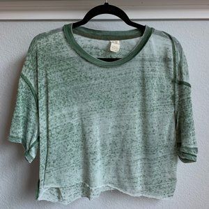 Free People Distressed Cropped Tee